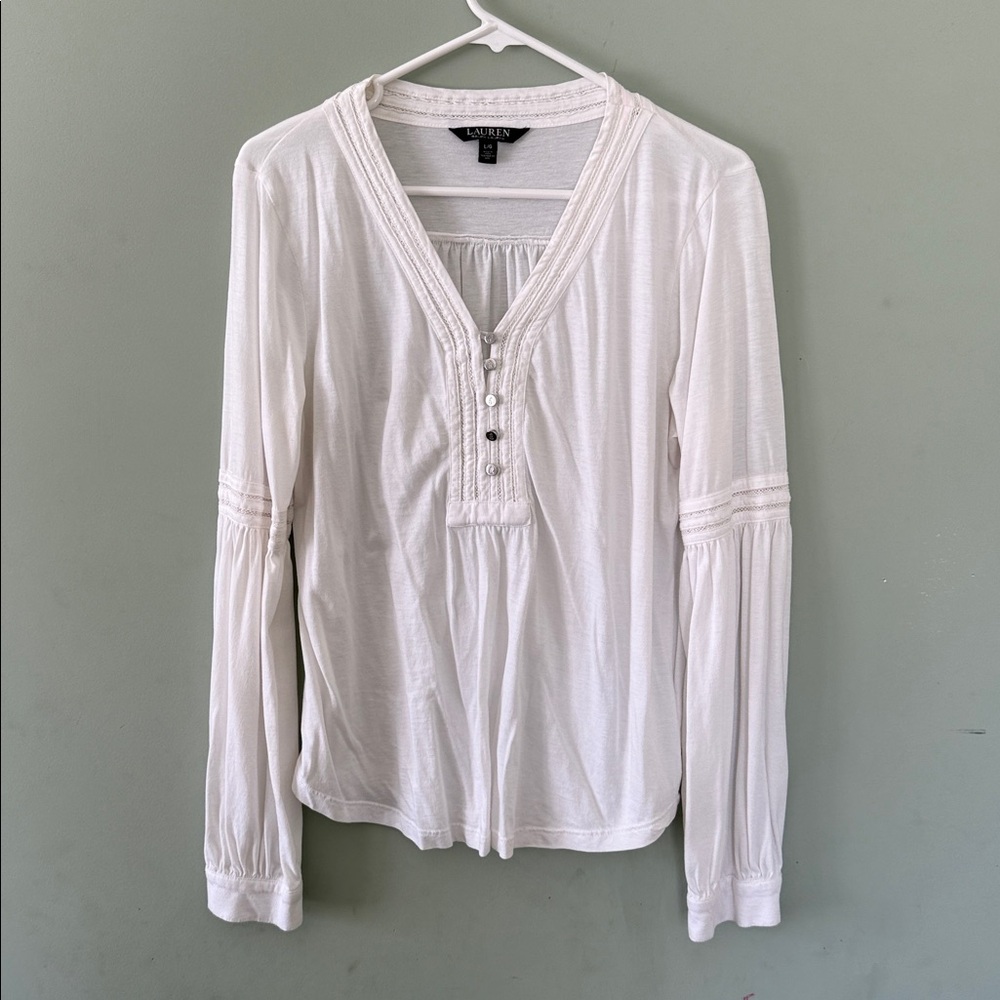 Ralph Lauren Classic White‎ Top Sz  Large